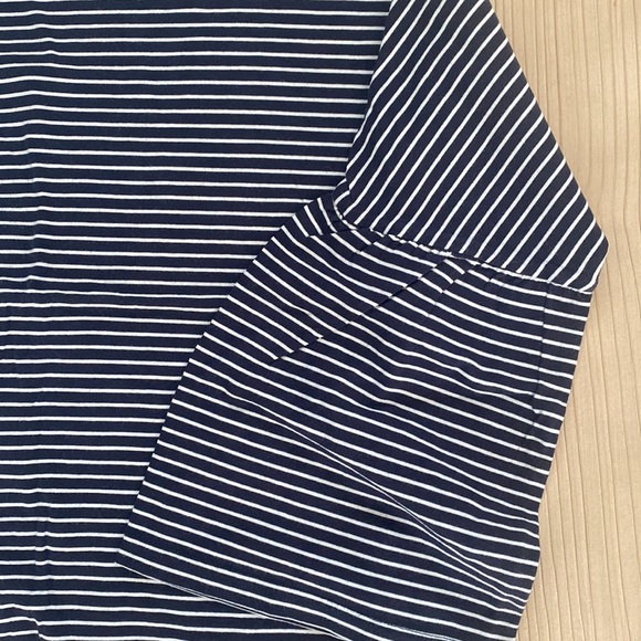 Topshop 3/4 lengths sleeve navy striped shirt - Picture 2 of 4